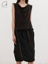 BASERANGE 25 Early Spring Organic Cotton Large Neckline Irregular Vest BAS-TOTUT-RC-SU25-FOVEA